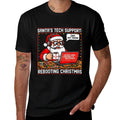 Santas Tech Support Rebooting Christmas Funny  Trendy Pattern T-Shirt