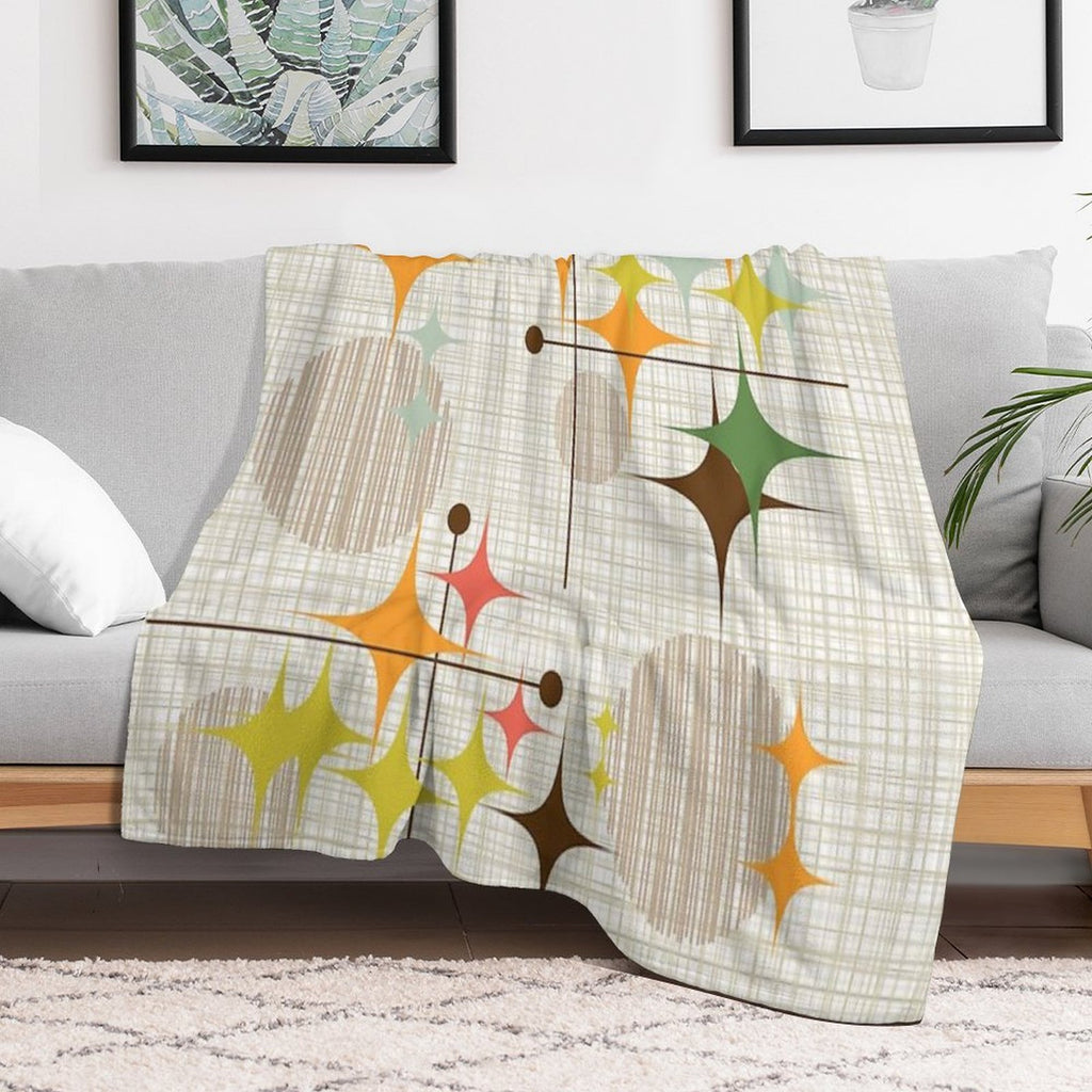 Eames Era Starbursts And Globes 3 (bkgrnd) Quick-dry Throw Blanket