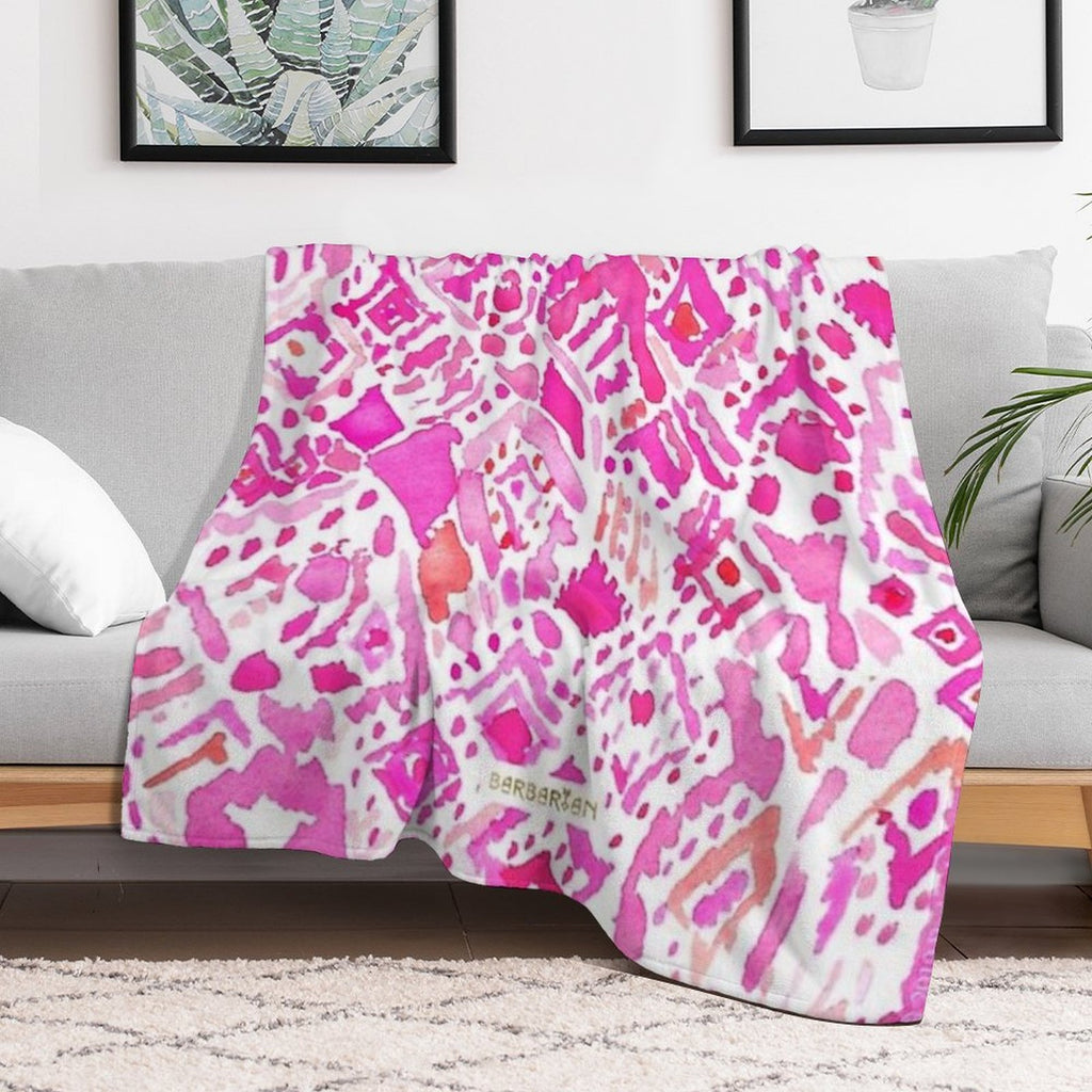 Cute Geometric Pink Durable Throw Blanket