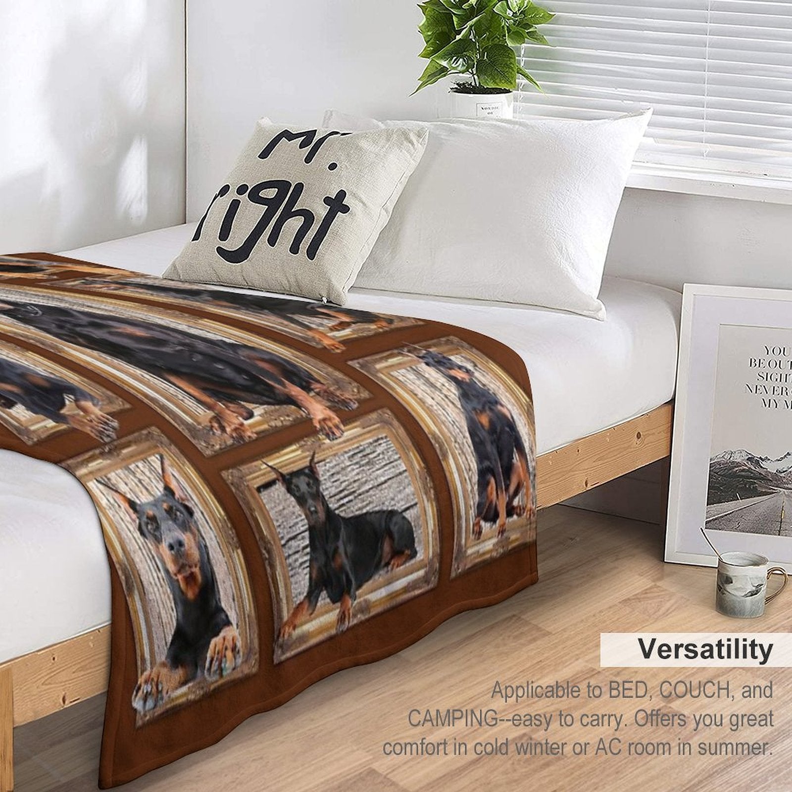Doberman Pinscher Dobermann Dog Lightweight Throw Blanket