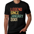 21 Year Old Gifts Legend Since January 2001 21st Birthday  Vintage-inspired T-Shirt
