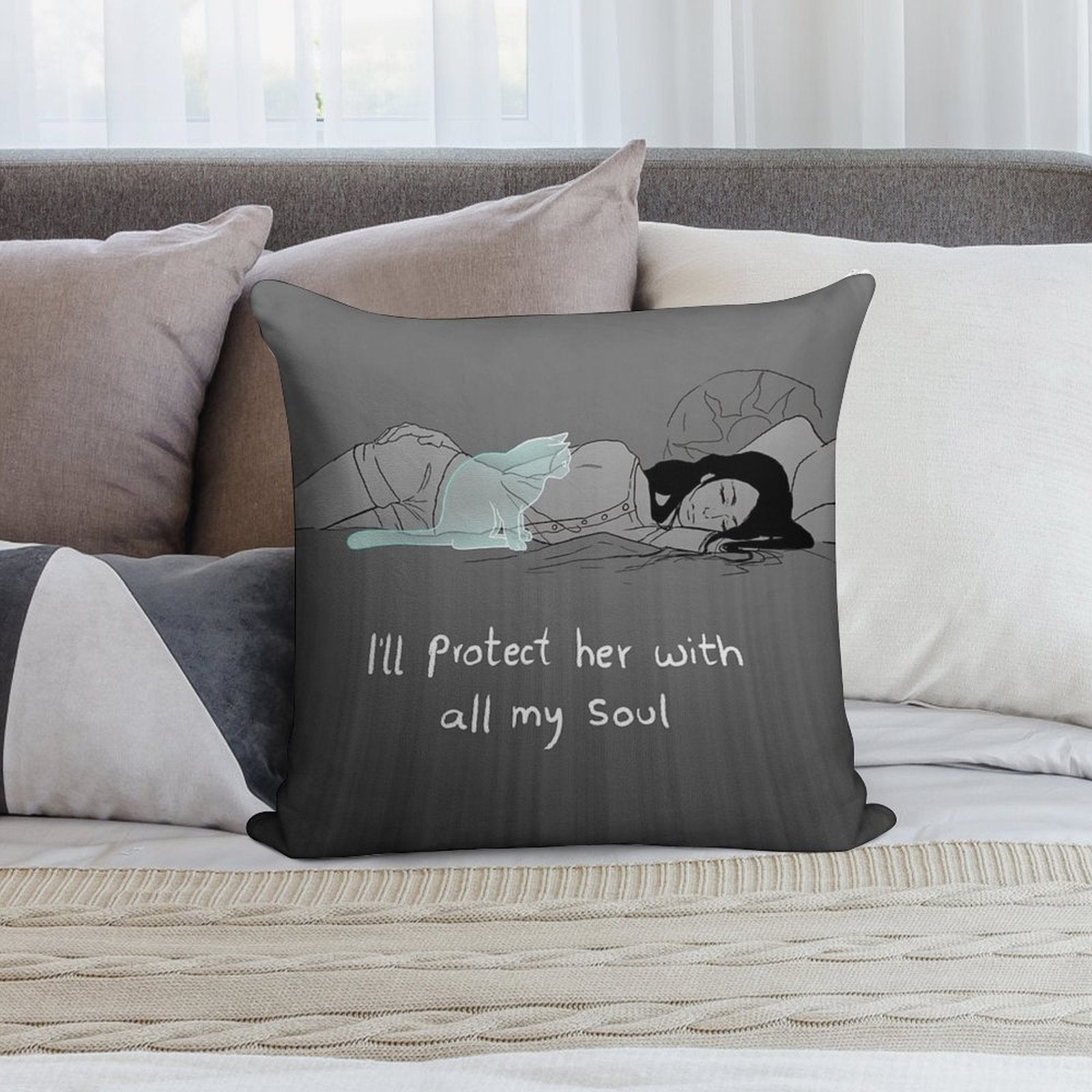 Guardian Soul Soft Home Decor Throw Pillow