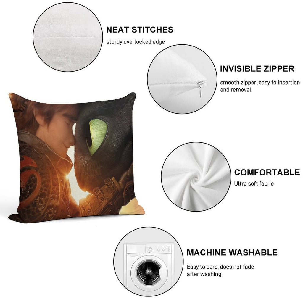 How to Train Your Dragon 3 Soft Decorative Cover Throw Pillow