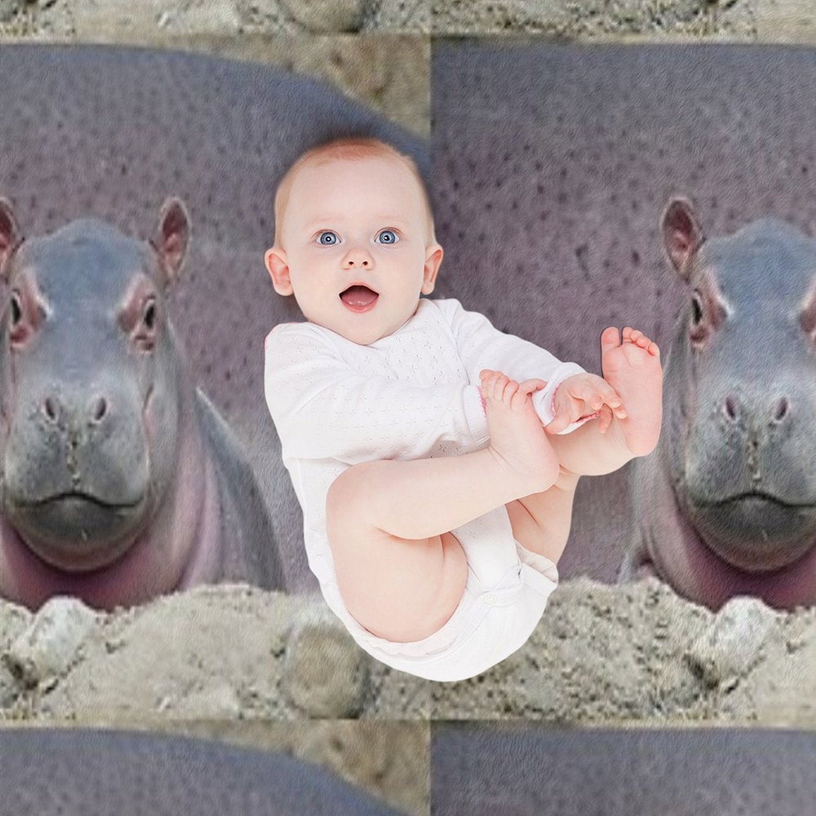 Baby Hippo Fritz at The Cincinnati Zoo Versatility Throw Blanket