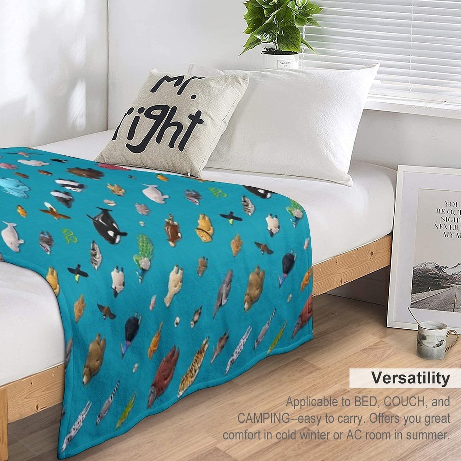 Sleeping Animals Machine-washable Throw Blanket