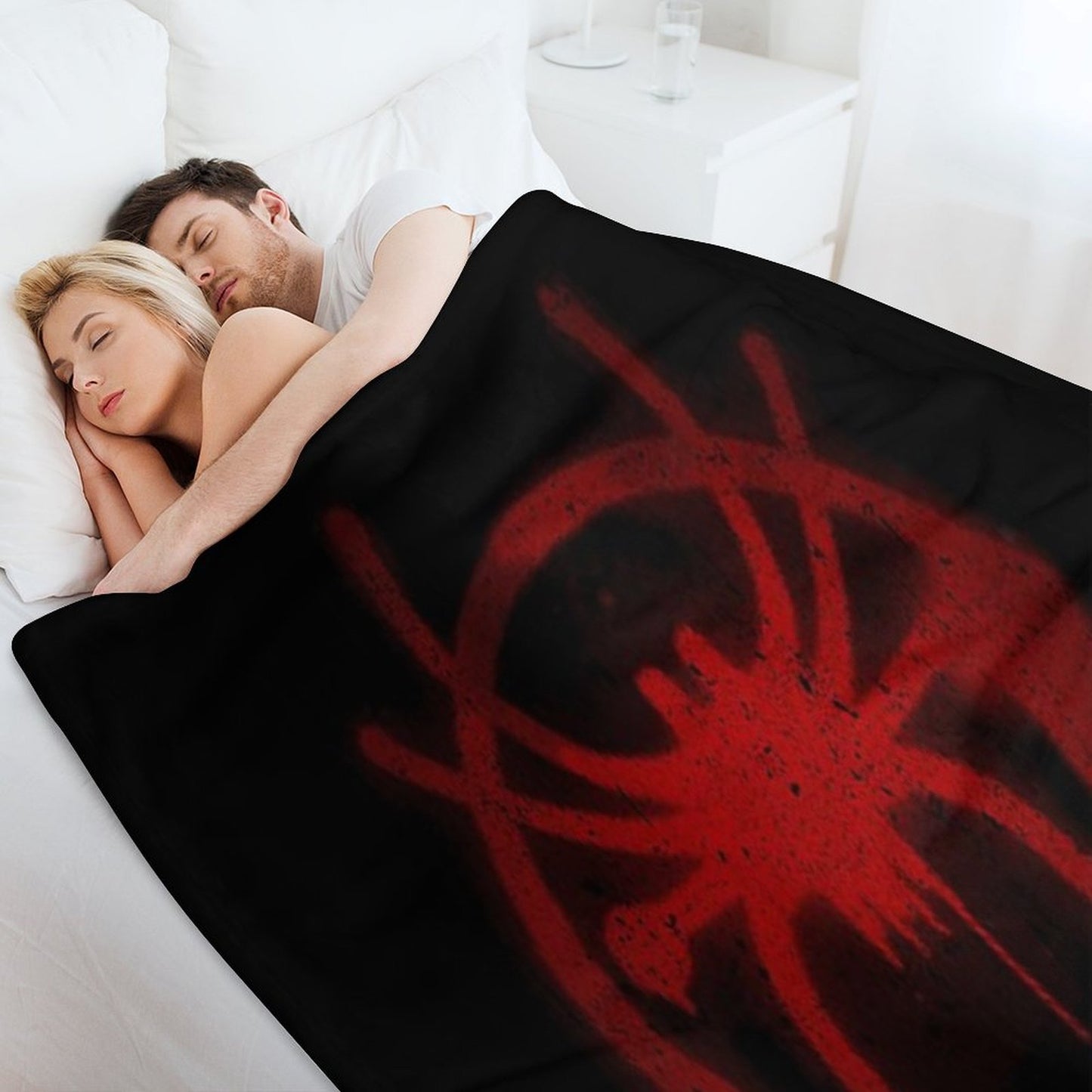 Miles Morales Spider Symbol Easy Care Throw Blanket