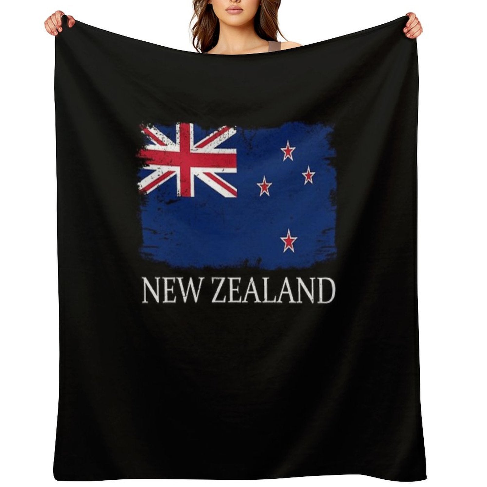 New Zealand Country Flag New Zealand Country Tourist Sustainable Throw Blanket
