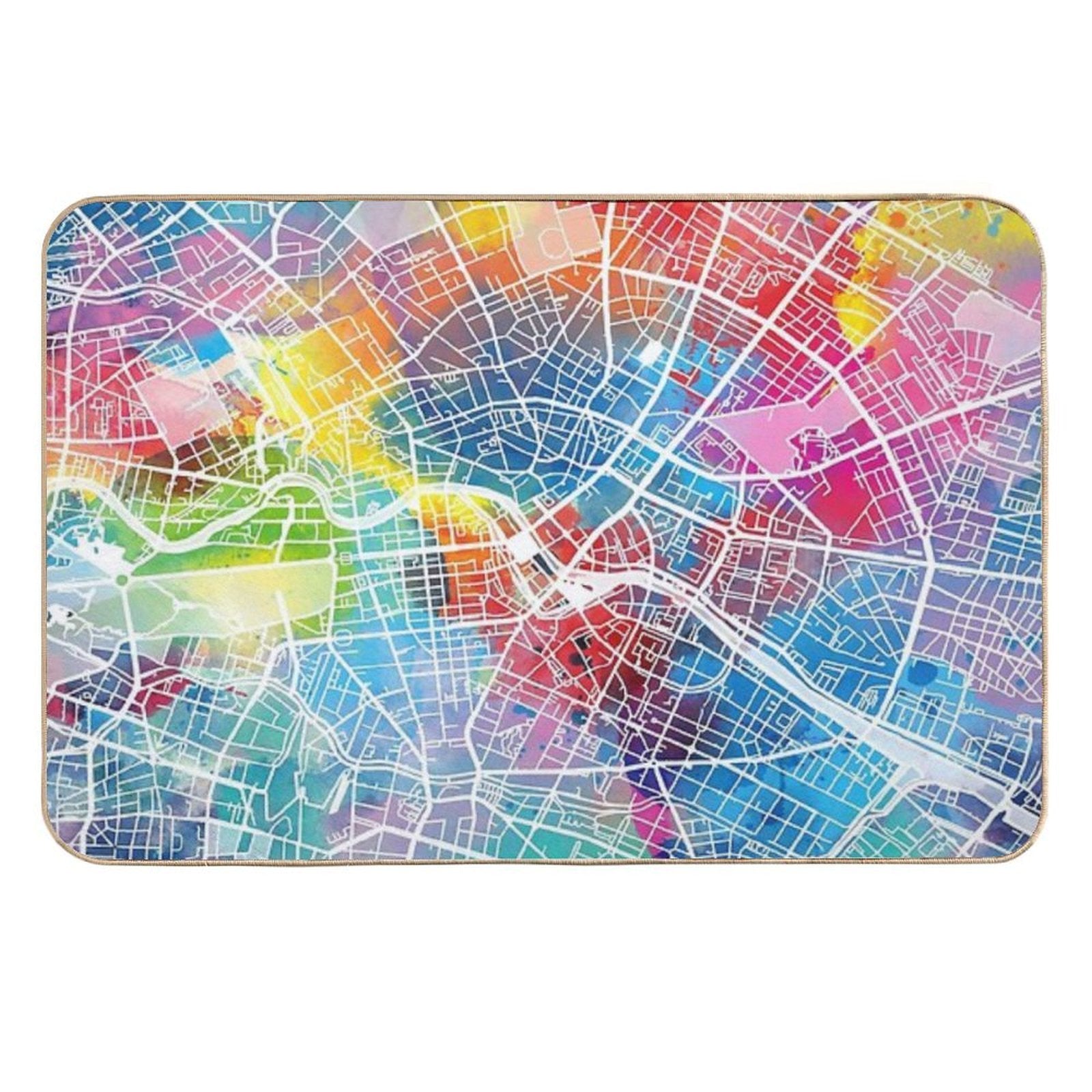 Berlin Map  Easy Maintenance Bath Mat