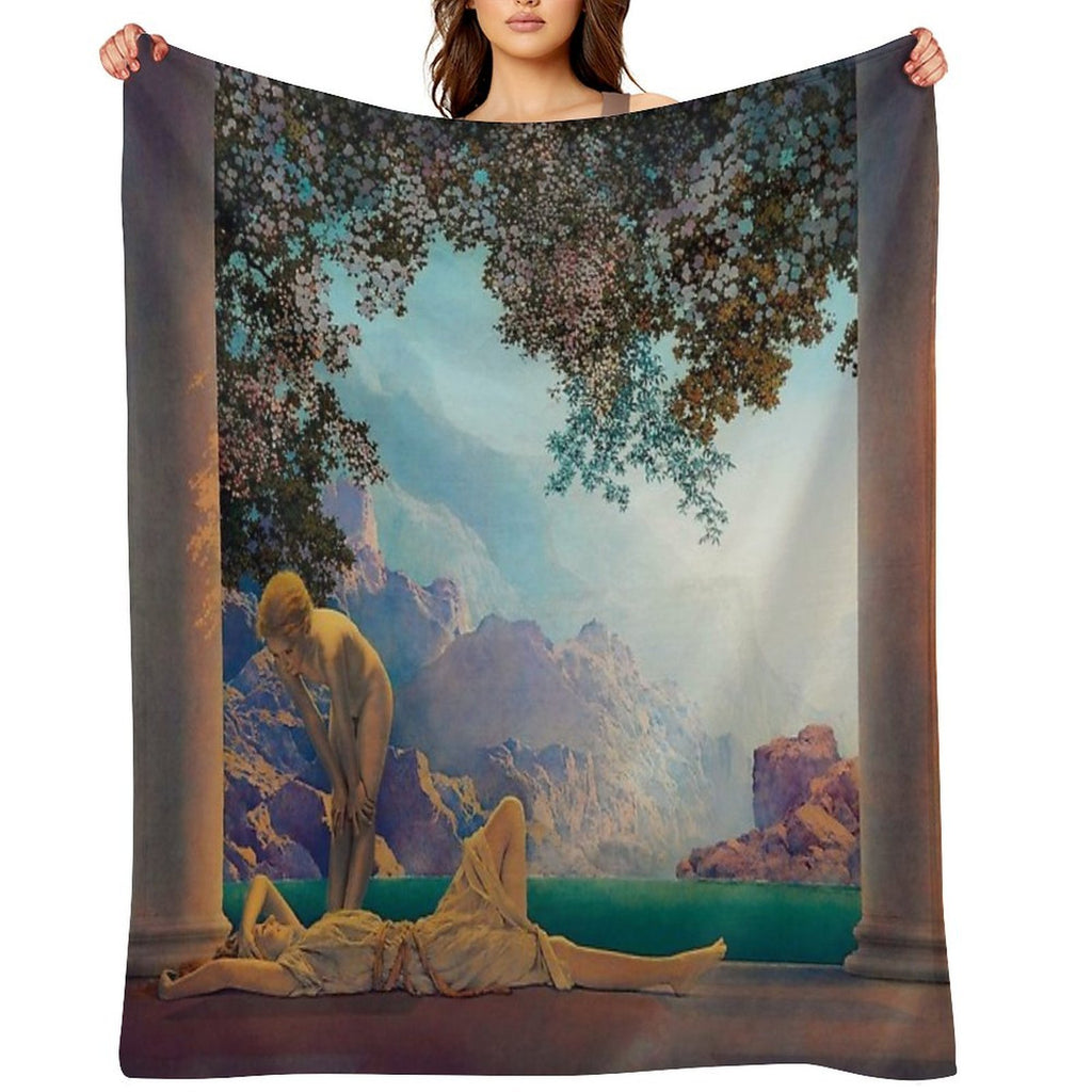 Maxfield Parrish. Daybreak. 1923 Travel-friendly Throw Blanket
