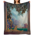 Maxfield Parrish. Daybreak. 1923 Travel-friendly Throw Blanket