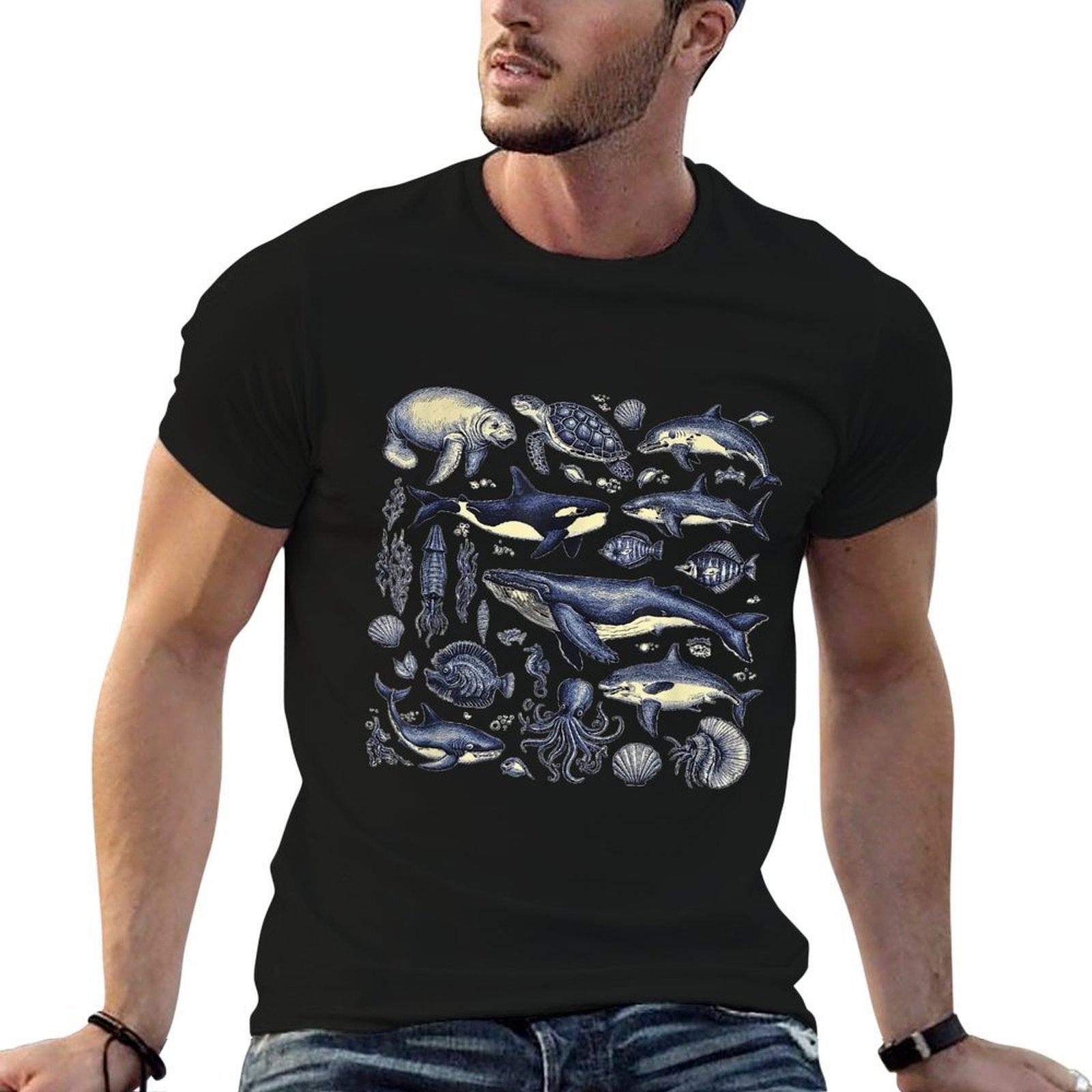 Vintage 90s Tattoo Sea Animal Ocean Nature Ocean Wildlife  Affordable Price T-Shirt