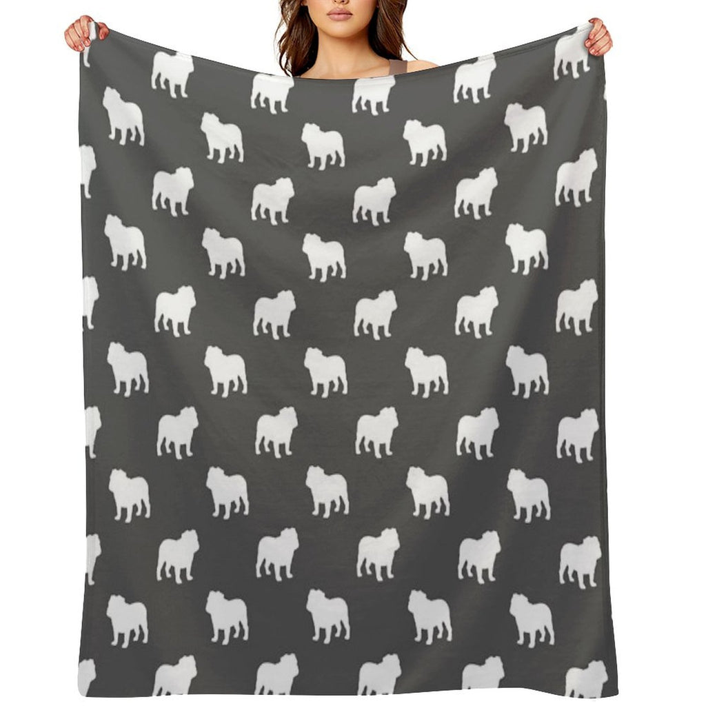 Bulldog Silhouette(s) Premium Throw Blanket