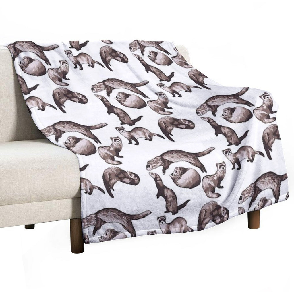 Ferrets Wrinkle-free Throw Blanket