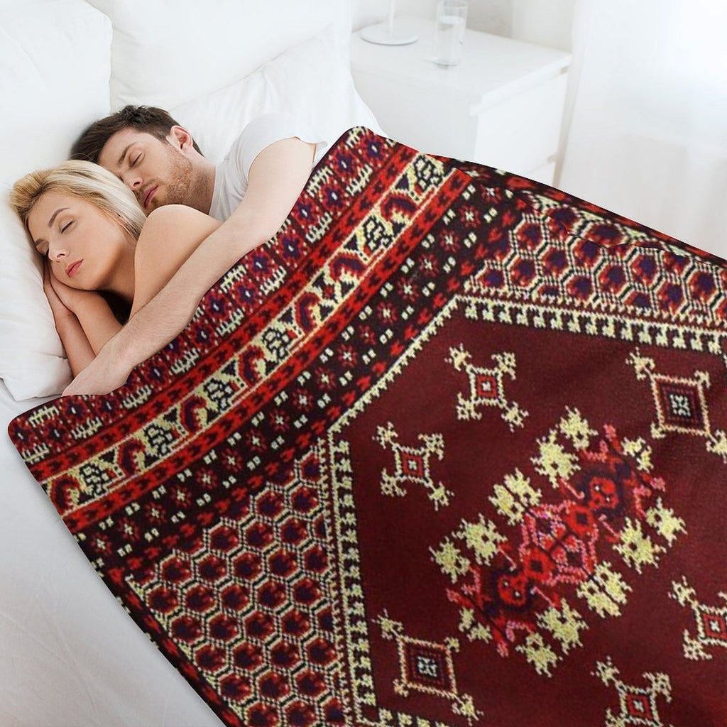 Authentic Moroccan Carpet Machine-washable Throw Blanket