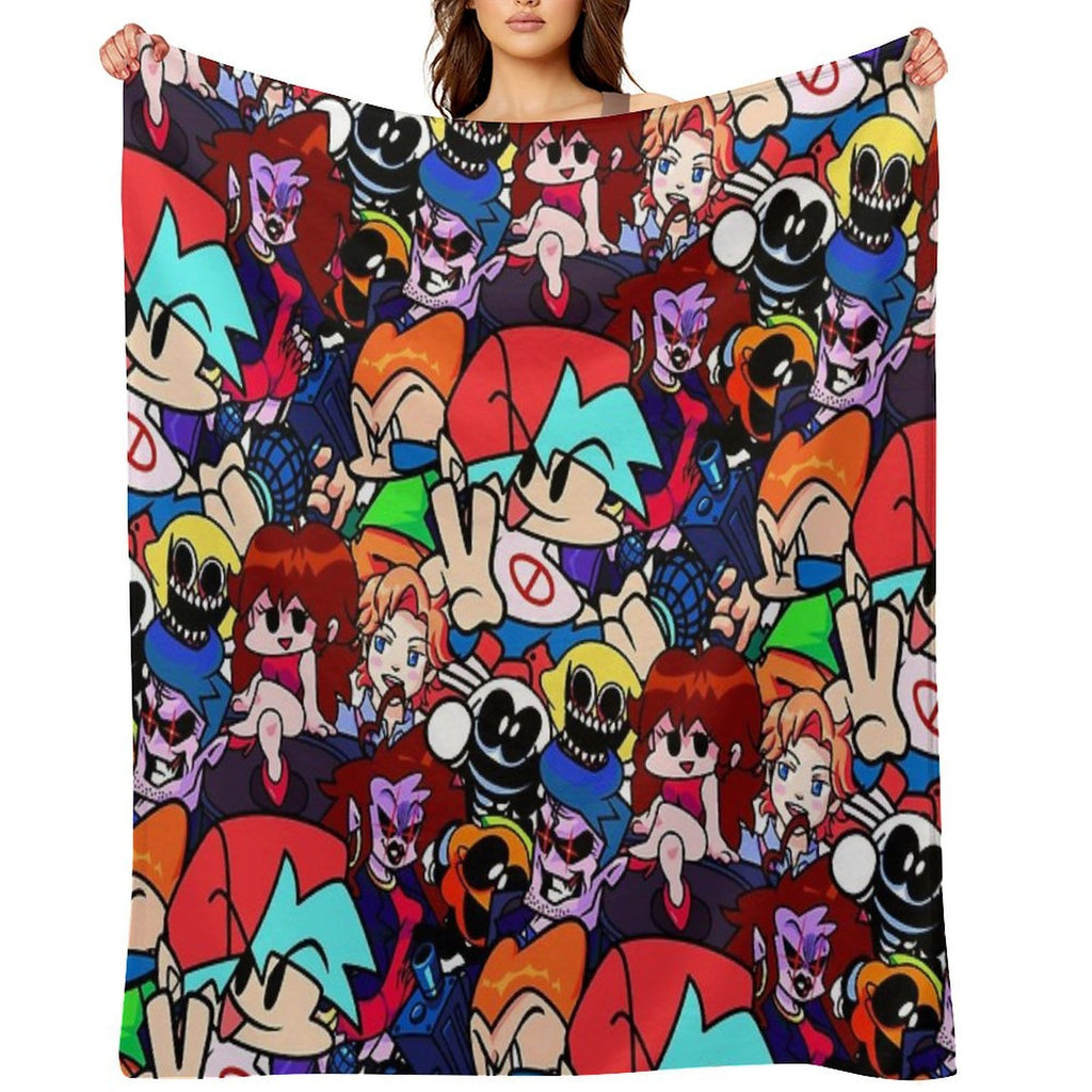 Friday Night Funkin Collage Multi-functional Throw Blanket