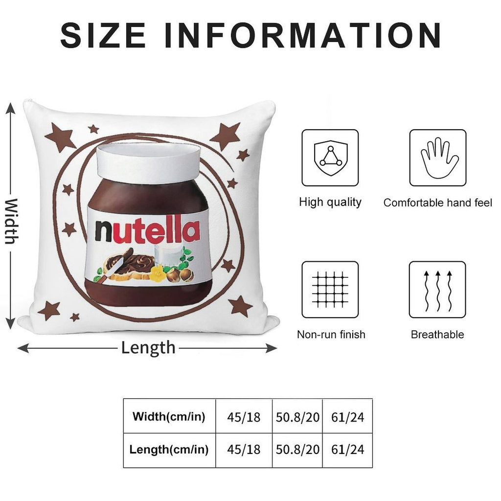 Nutella Swirls Soft Washable Throw Pillow