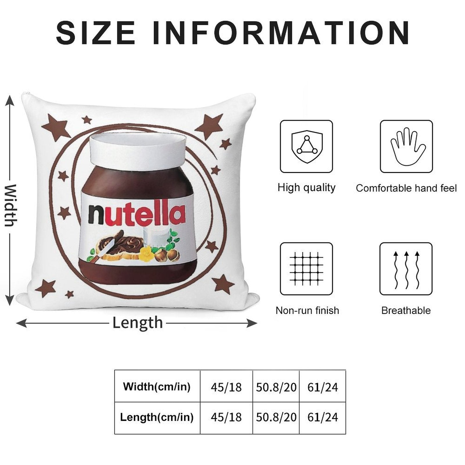 Nutella Swirls Soft Washable Throw Pillow