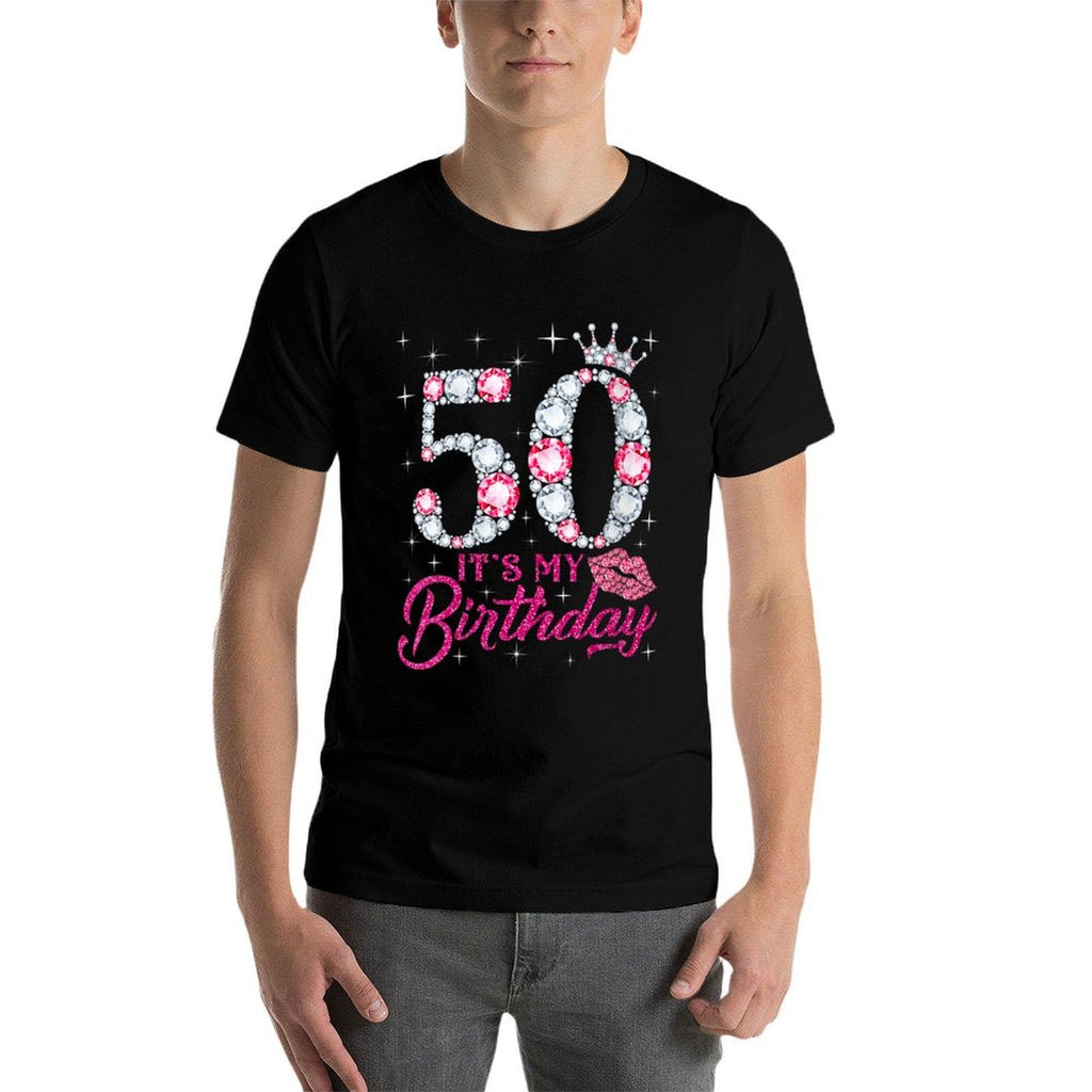 Womens 50 It's My Birthday 1973 50Th Birthday Gift For Womens  Heathered Texture T-Shirt