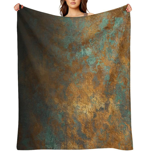 Oxidized Copper Shrink-resistant Throw Blanket