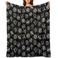 D20 Dice Set Pattern (White) Gift-ready Throw Blanket