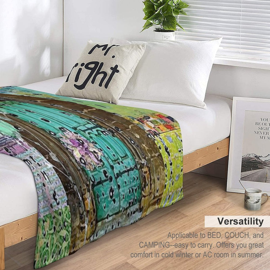 Teal Door Abstract Art Comfort Throw Blanket
