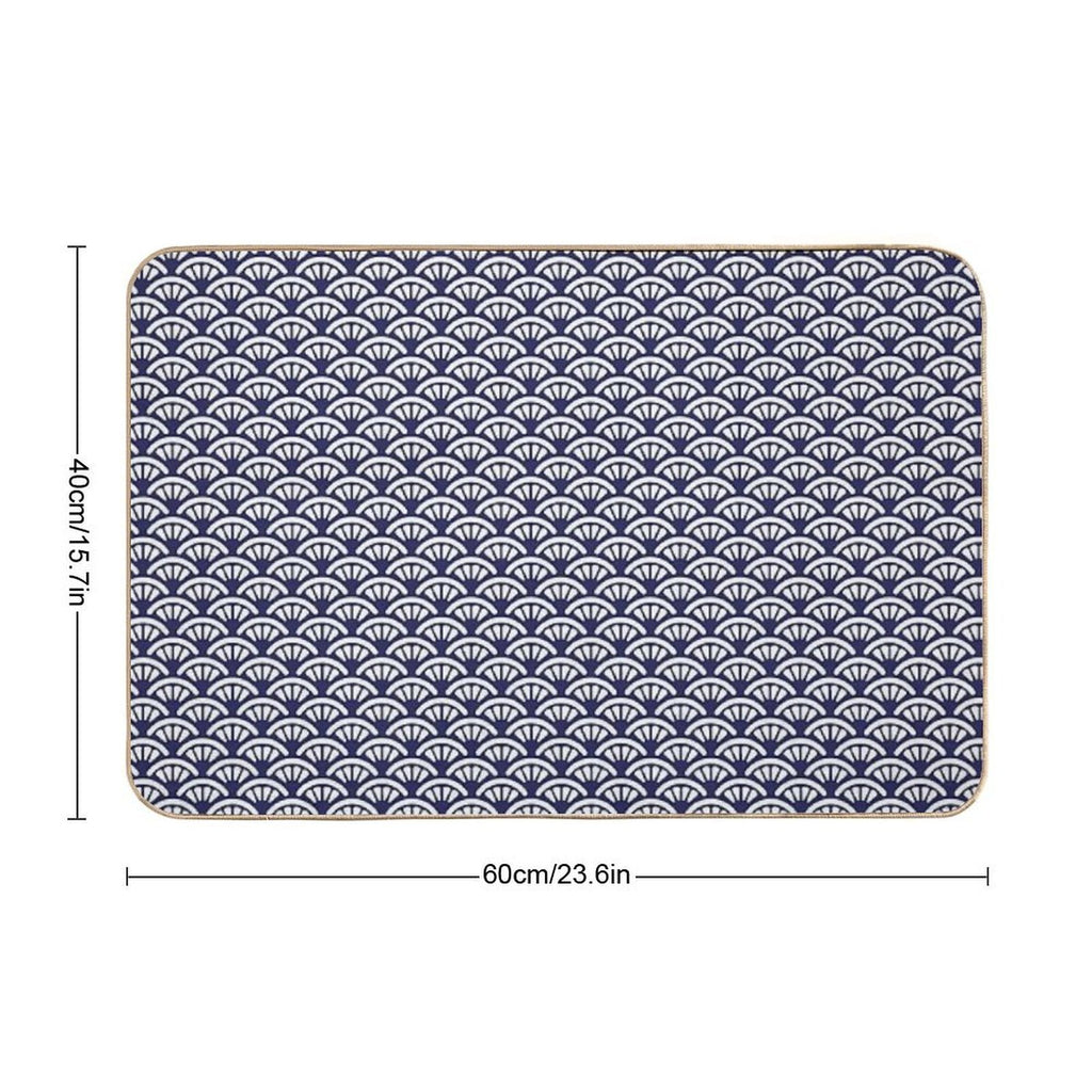 Decorative Seigaiha  Japanese Collection  Non-Slip Bath Mat