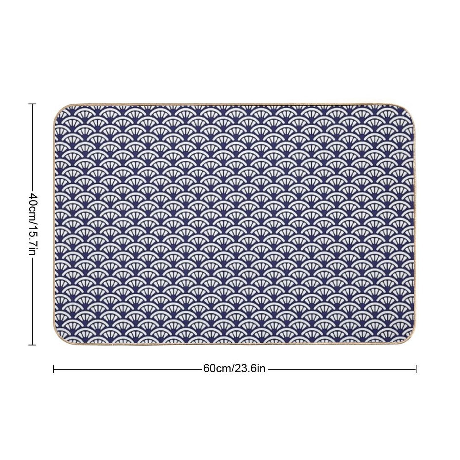 Decorative Seigaiha  Japanese Collection  Non-Slip Bath Mat