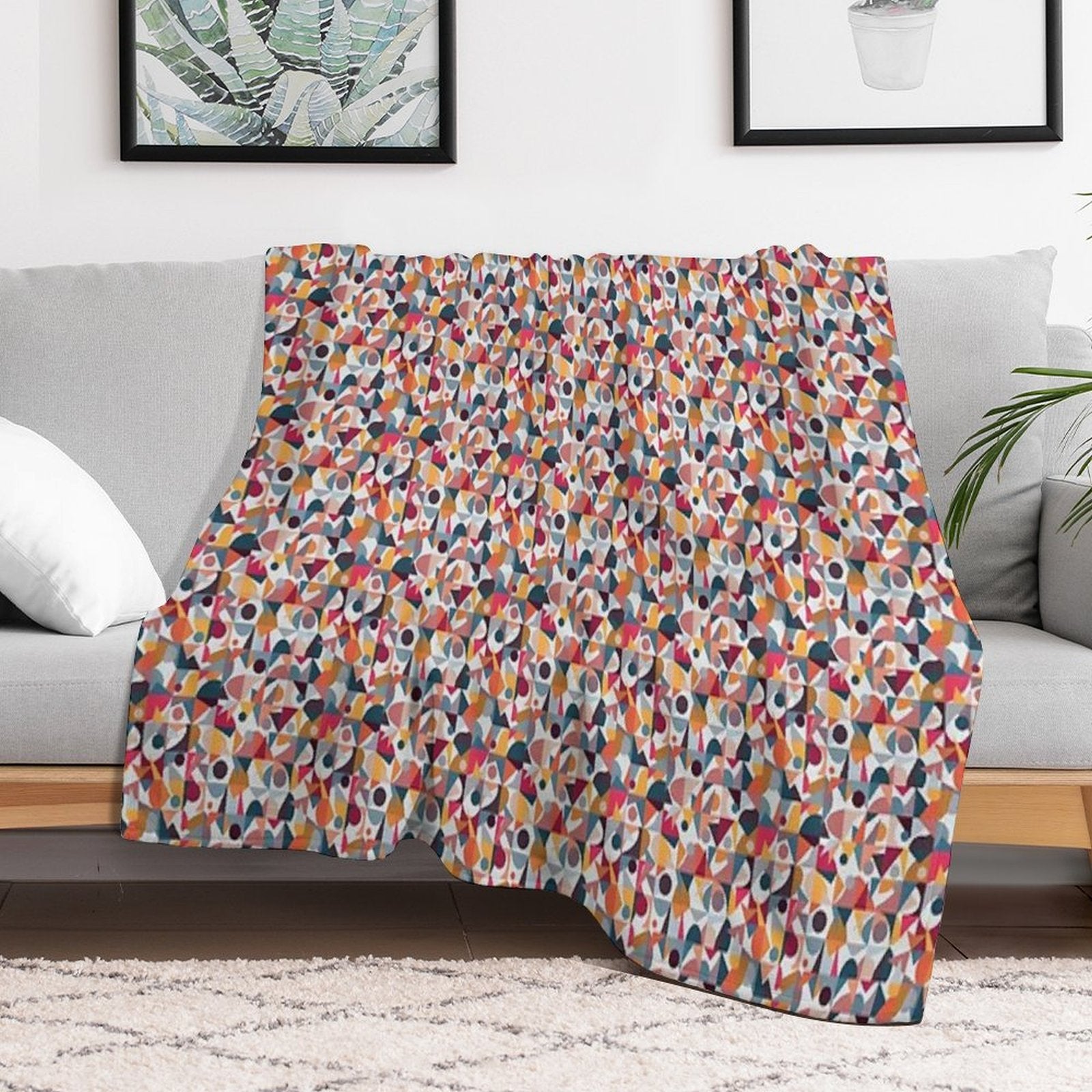 Abstract Quilt All-season Throw Blanket