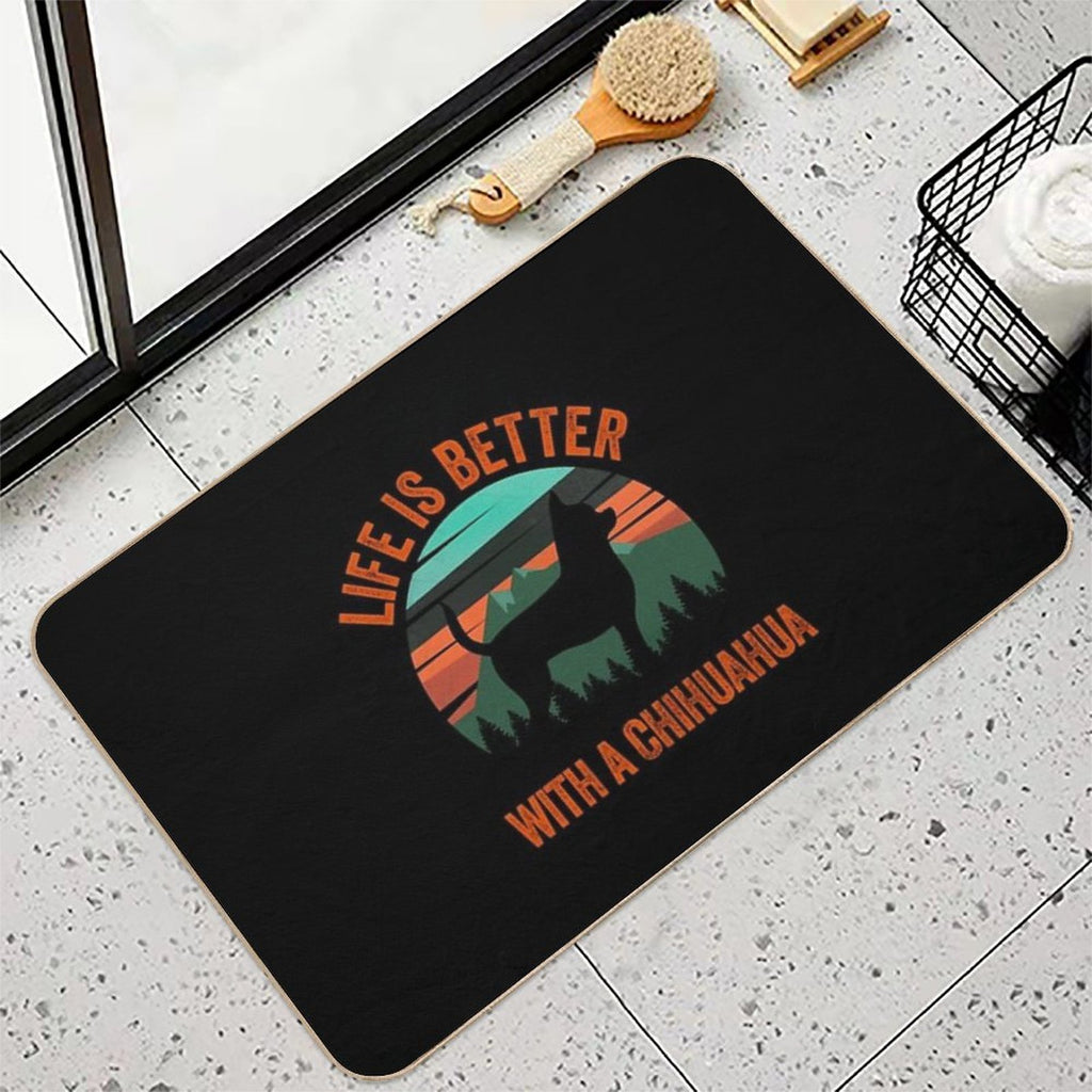 Life Is Better With A Chihuahua Vintage Dog Gift  Multi-Purpose Bath Mat