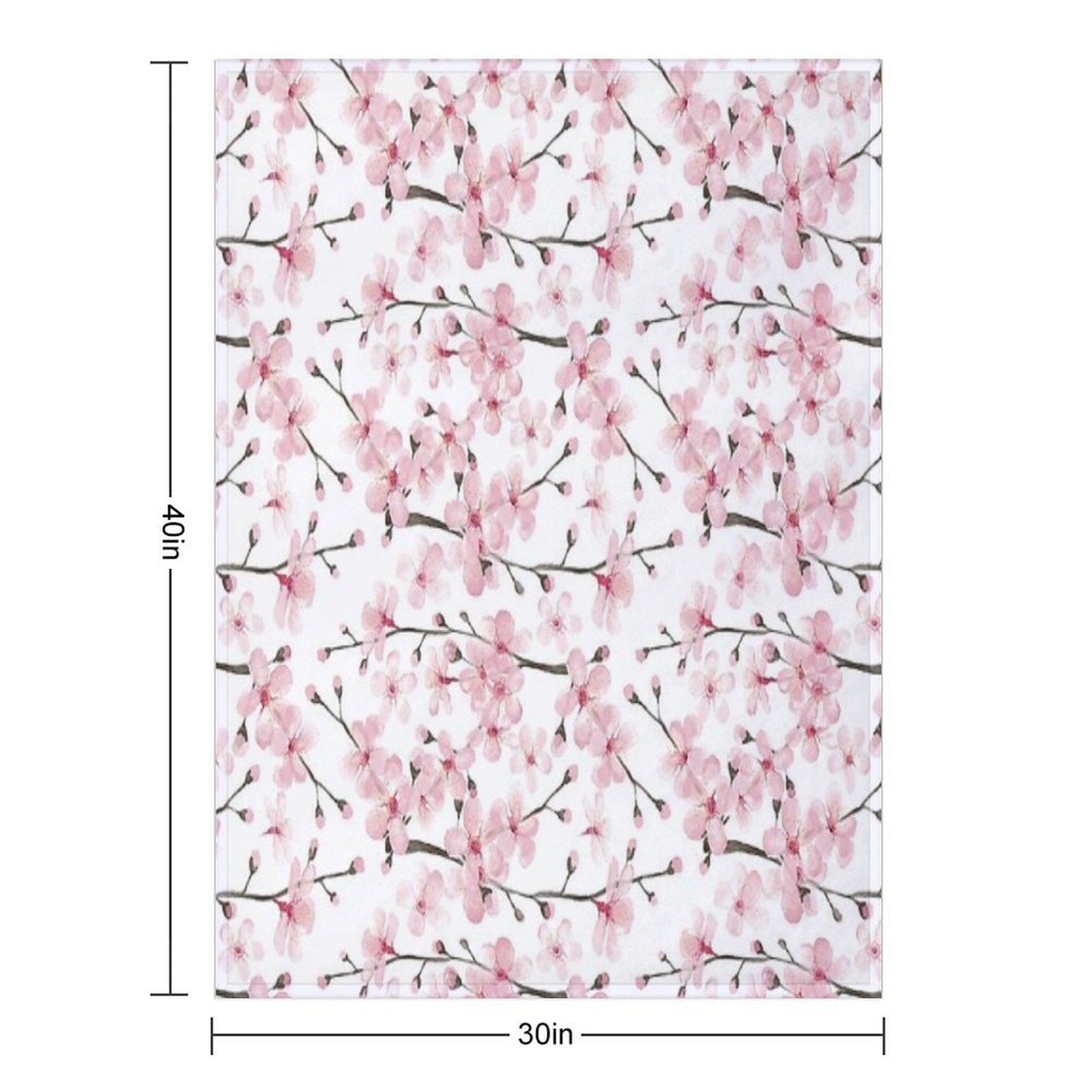 Cherry Blossom Watercolor Art by Magenta Rose Designs Anti-pilling Throw Blanket