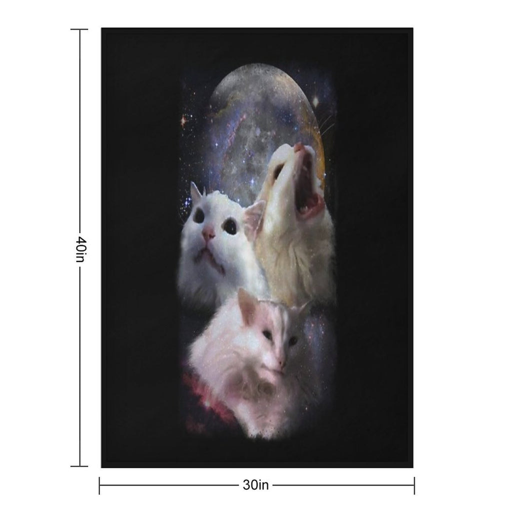 Triple Thurston Moon Cats! Wrinkle-free Throw Blanket