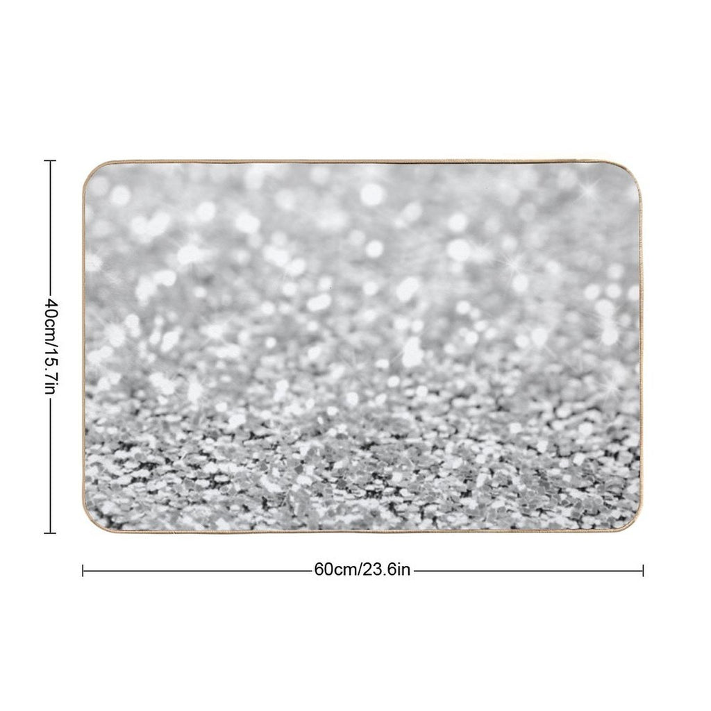 Sparkle Silver Crystals  Non-Slip Bath Mat