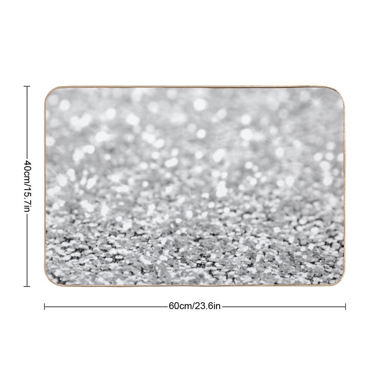 Sparkle Silver Crystals  Non-Slip Bath Mat