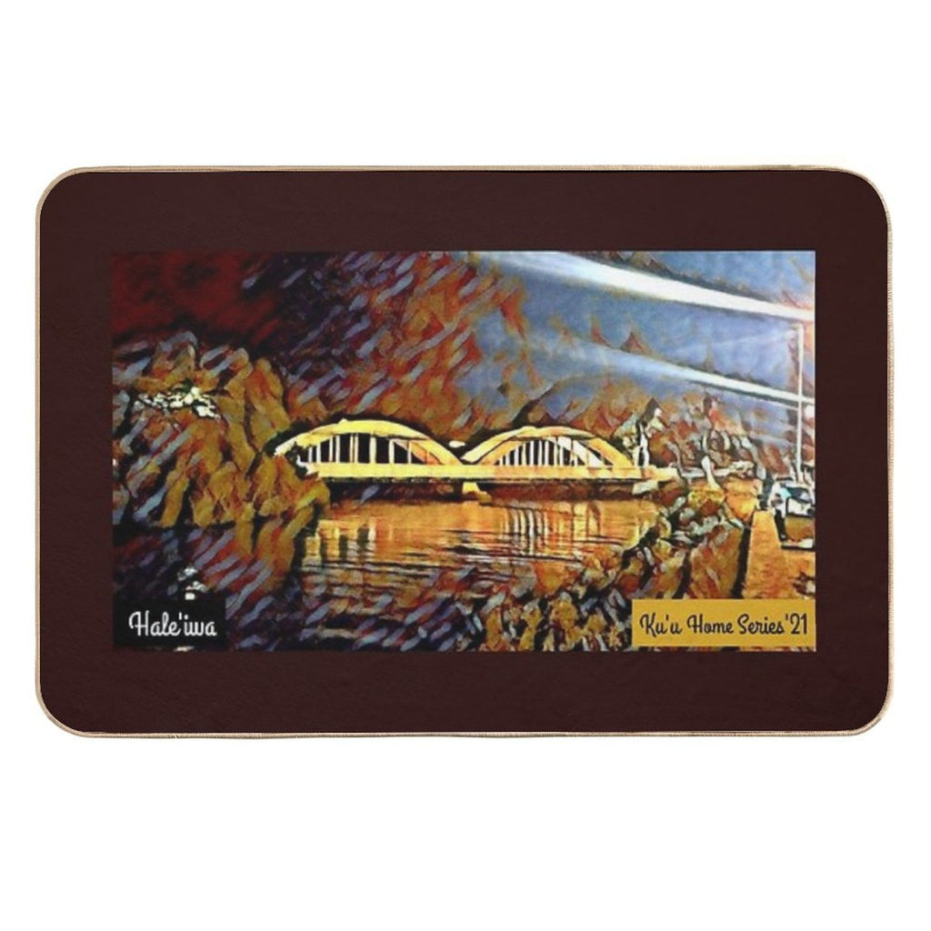 Ku'u Home Series Rainbow Bridge, Hale'iwa  Slip-Resistant Bath Mat