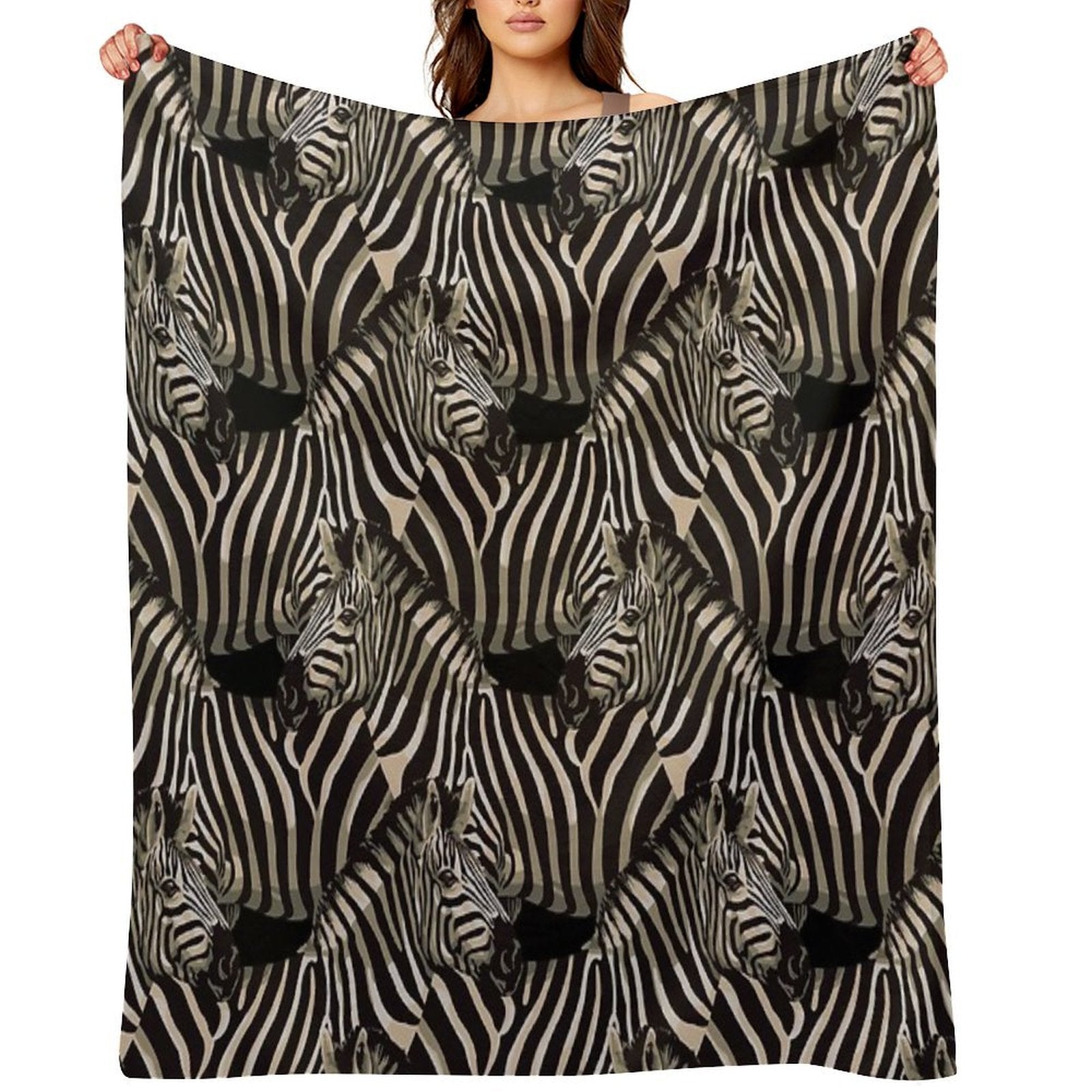 Realistic Rustic Zebra Pattern All-season Throw Blanket