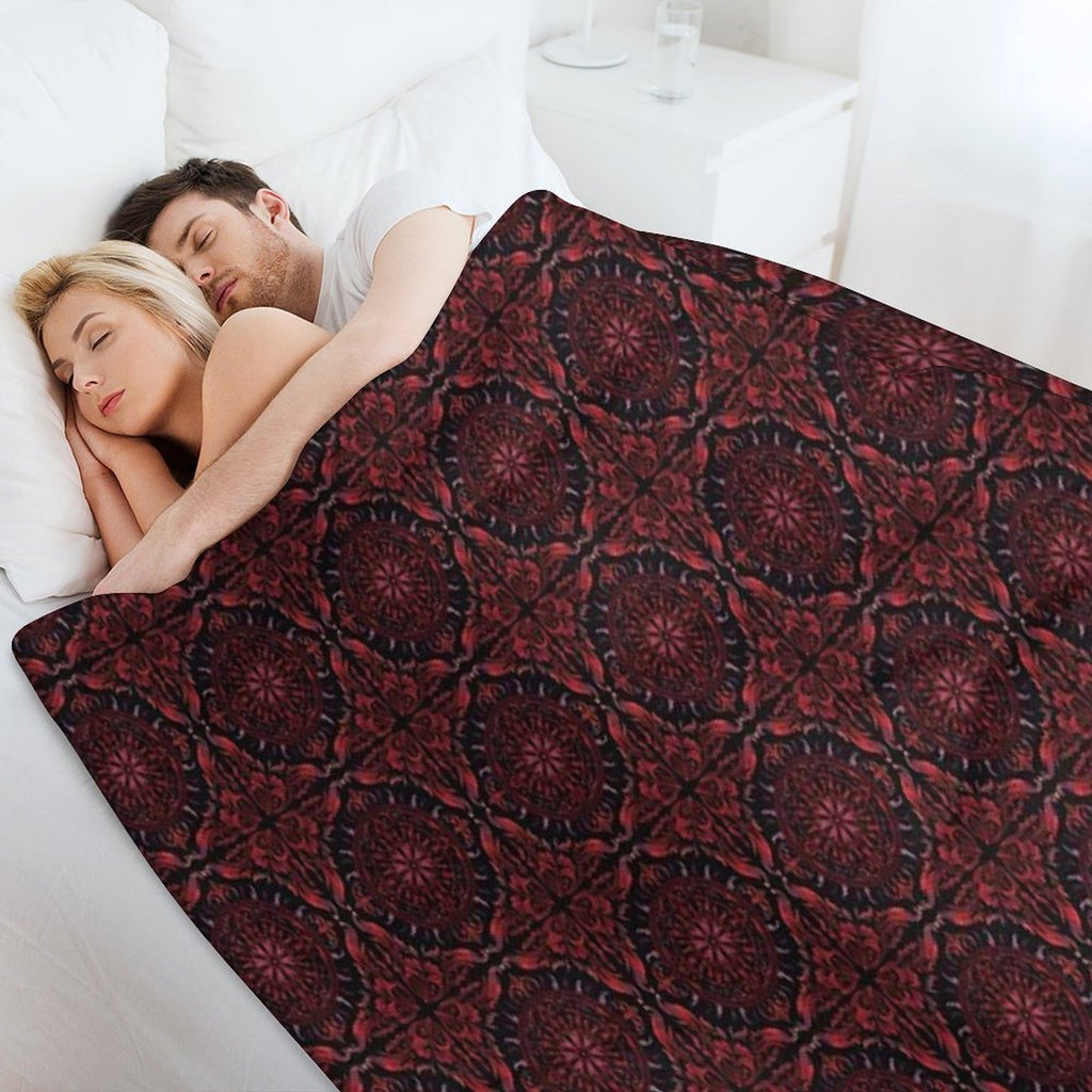 Gothic Vampire Pattern Sustainable Throw Blanket