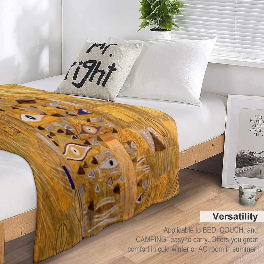 Adele Bloch-Bauer I - Detail by Gustav Klimt Gold Lightweight Throw Blanket