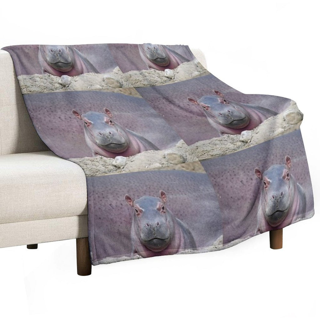 Baby Hippo Fritz at The Cincinnati Zoo Versatility Throw Blanket