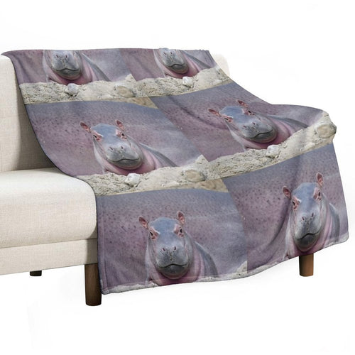 Baby Hippo Fritz at The Cincinnati Zoo Versatility Throw Blanket
