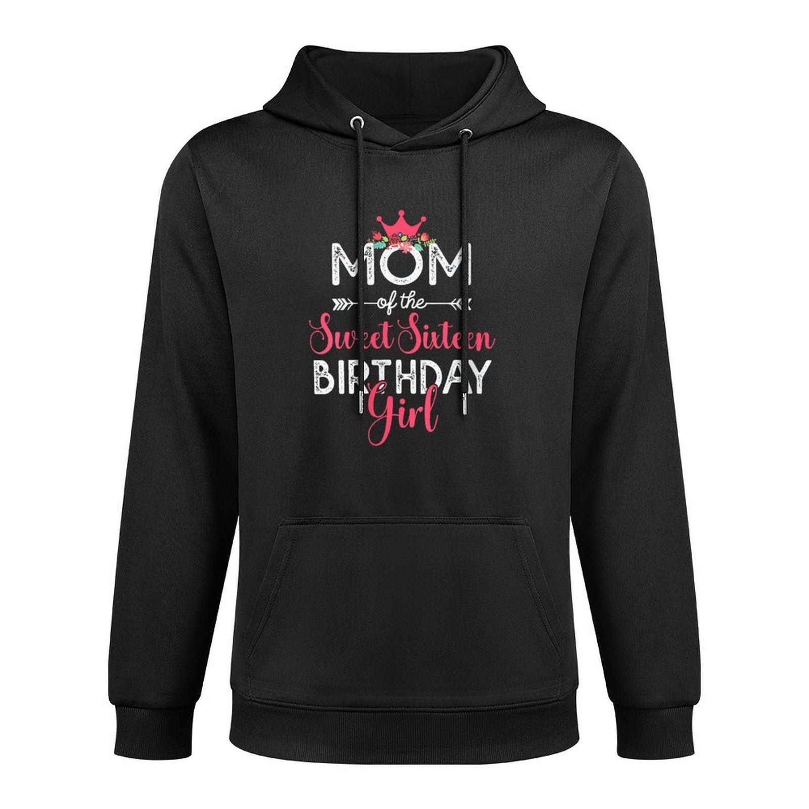 Womens Mom of The Sweet Sixteen Birthday Girl Matching Family Bday Breathable Fabric Hoodie