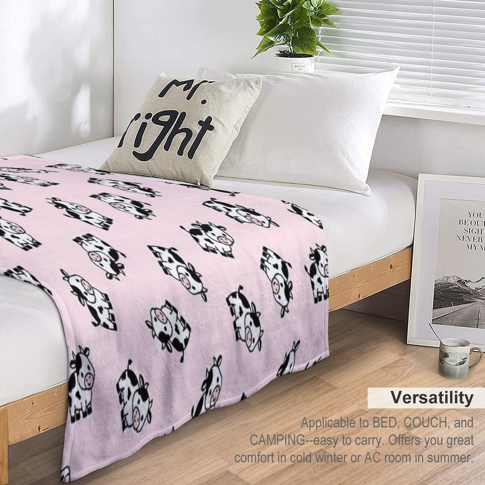 Cow Machine-washable Throw Blanket