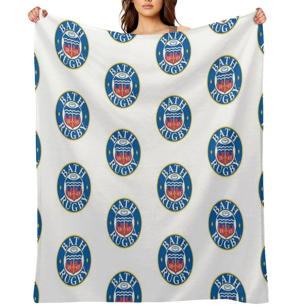 Bath Rugby Plush Throw Blanket