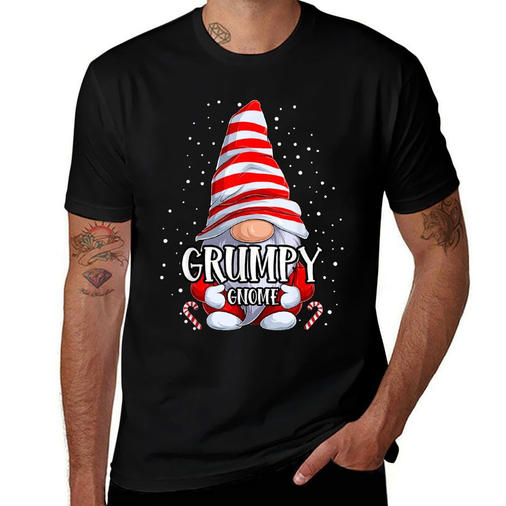 Grumpy Gnome Christmas Pajamas Matching Family Group  Lightweight T-Shirt
