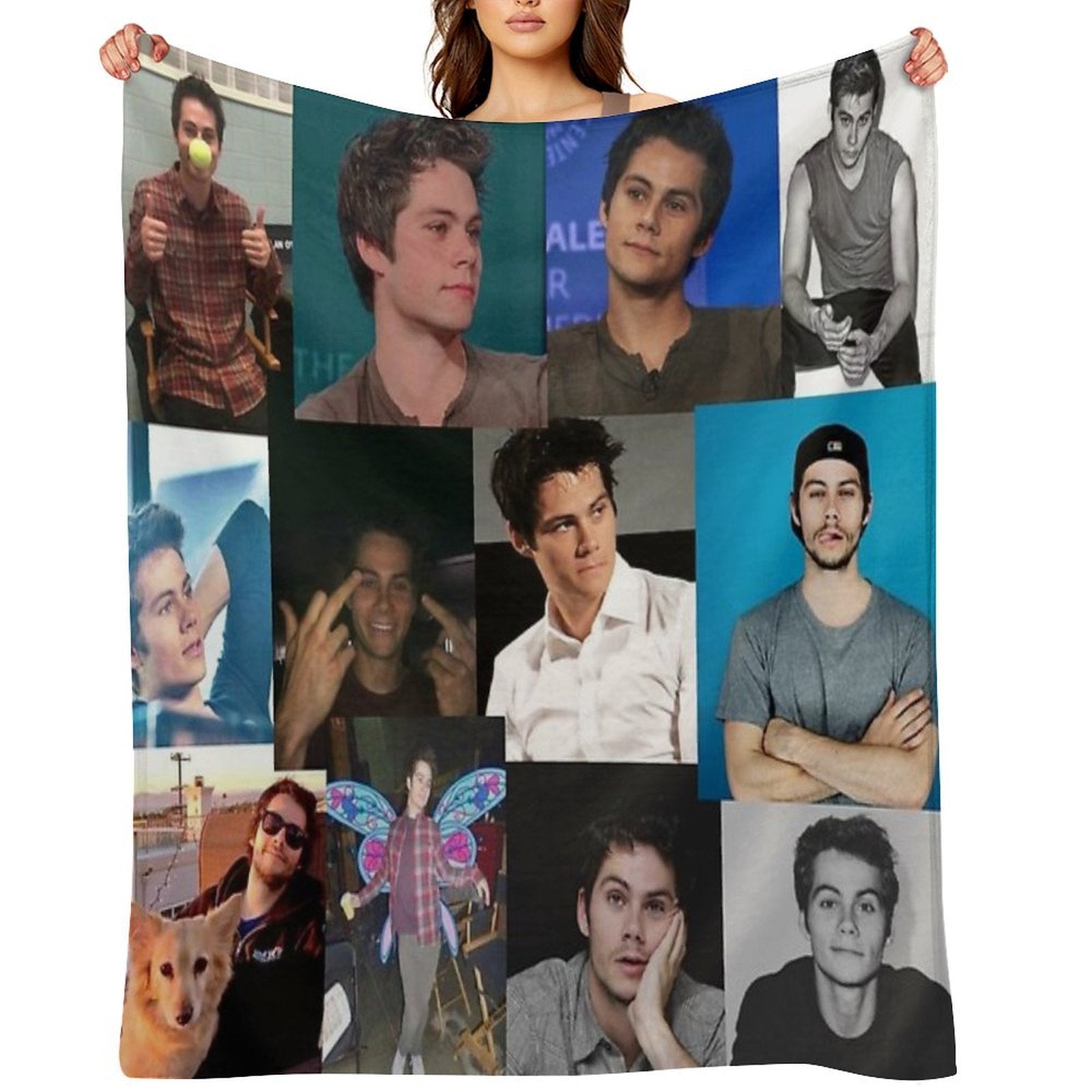 Dylan O'Brien Pic Collage Durable Throw Blanket