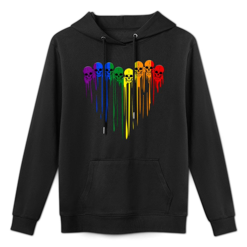 LGBT Gay Pride Skull Rainbow Heart LGBT Support Easy Care Hoodie