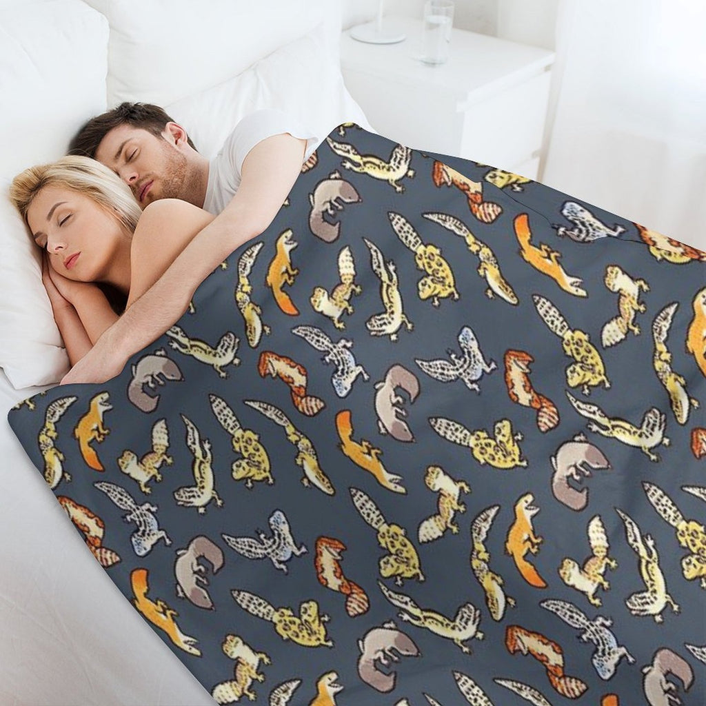 Chub Geckos in Dark Grey Premium Throw Blanket
