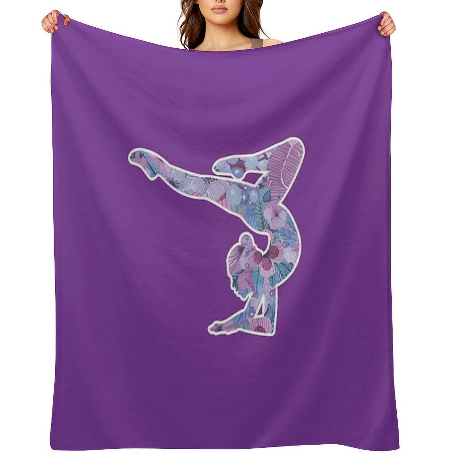 Artistic Rhythmic  Gymnast of Spring Flowers Versatility Throw Blanket