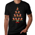 Christmas Tree Lights Santa Hat ELF Highland Cow Xmas Tree  Wrinkle-resistant T-Shirt