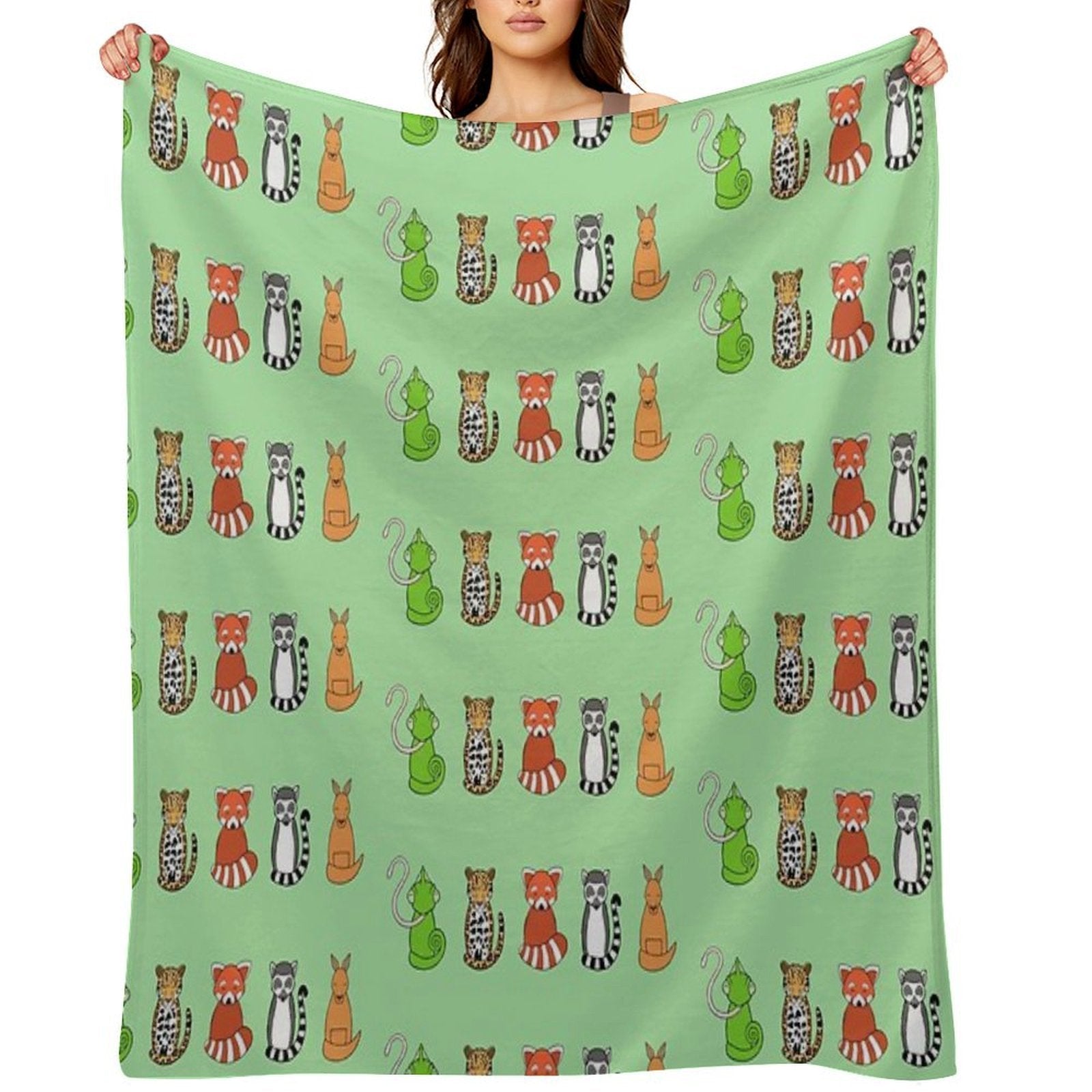 Exotic Critter Line-up Anti-pilling Throw Blanket