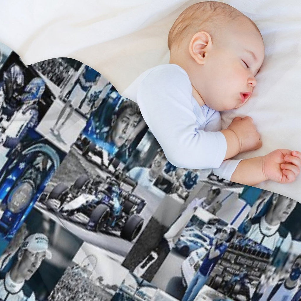 George Russle Williams Racing Collage Machine-washable Throw Blanket